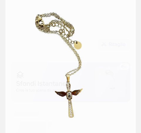 Collana  croce alata   varianti colore