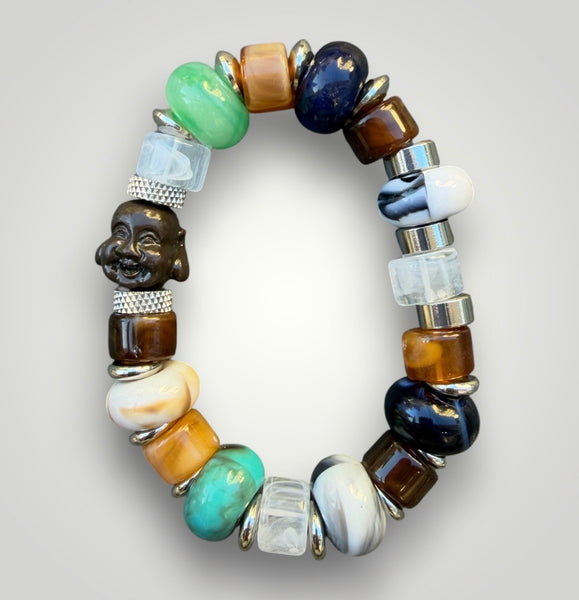 Bracciale Colors labyrinth Buddha cioccolato  multicolor