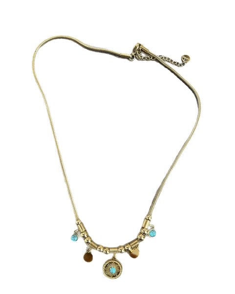 Collana girocollo multi charns turchese