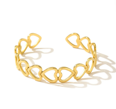 Bracciale multi cuori due varianti colore