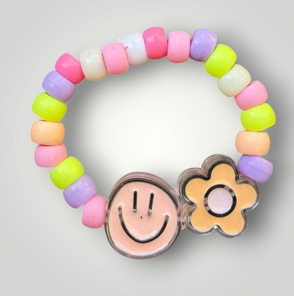 Bracciaie Colors pony Beads Smile  e fiore  vari colori