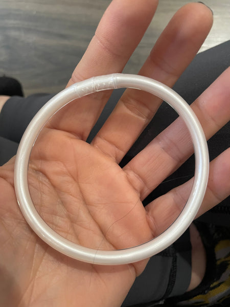 Jelly bangle bianco candido brillante