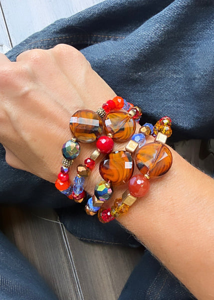 Bracciale Colors labyrinth con pietra brown vari colori