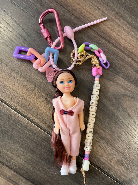 Pimp your Bag Keychain charms per borsa e portachiavi Barbie Shelly mora jumpsuit rosa