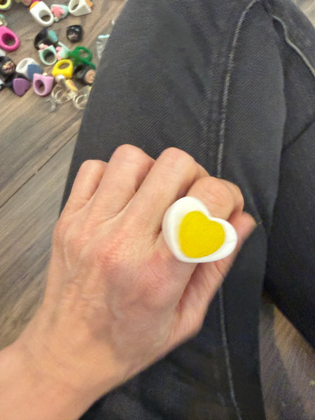 Anello cuore Caramella gommosa zucchero vari colori