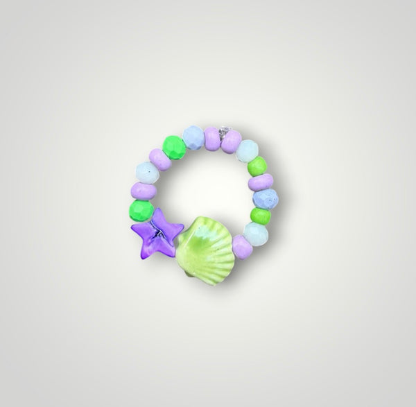 Anello colors con conchiglia e stellina  vari colori Limited edition