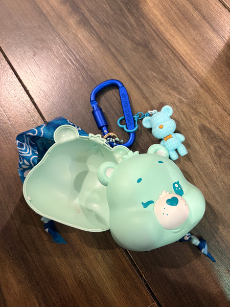 Pimp your bag testa orsetto del cuore  portaoggetti verde acqua
