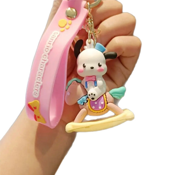 Pimp your Bag Keychain charms per borsa e portachiavi Pochacco cavalluccio a dondolo