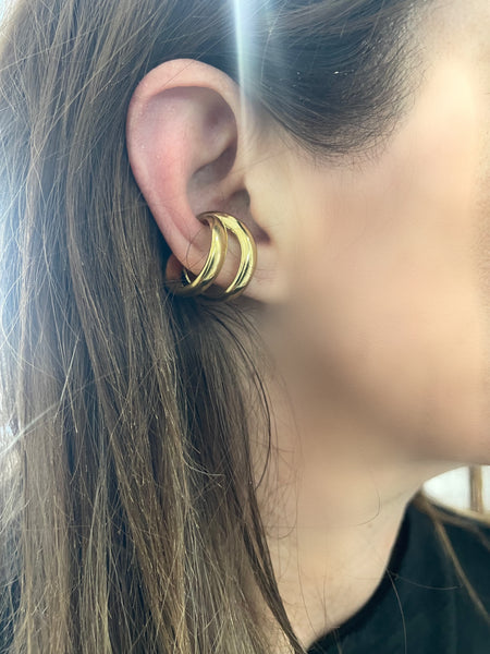 Luana earcuff doppio anello liscio  due varianti colore