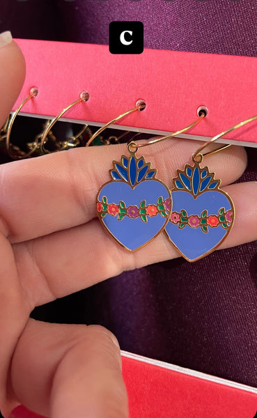 Coppia Orecchini principessa glam cuore sacro Gilda