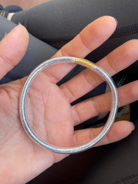Jelly bangle argento glitter