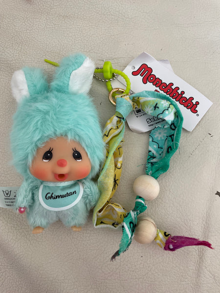 Pimp your Bag chimutan il coniglio amico di Monchichi verde acqua