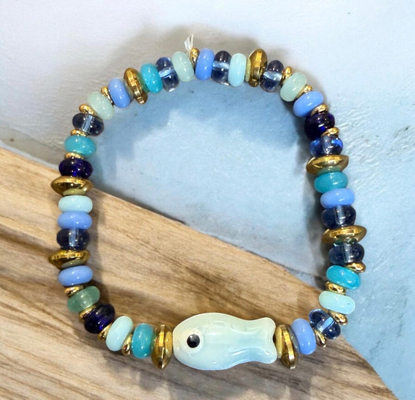 Bracciale pesciolino portafortuna vari colori