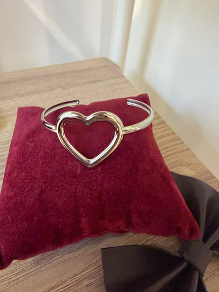 Bracciale maxi cuore regolabile due varianti colore