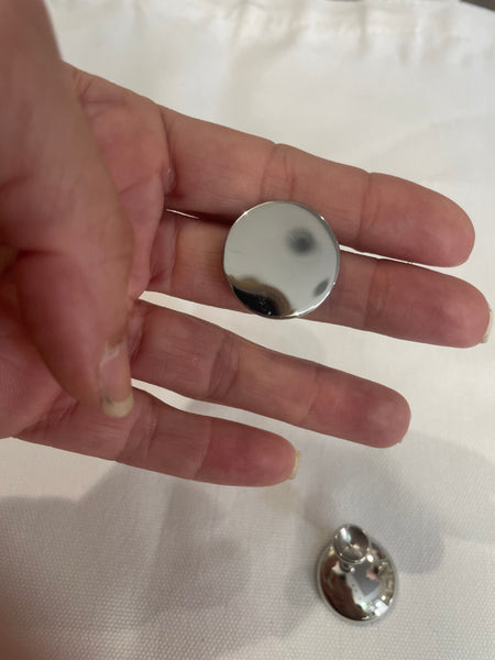 Coppia orecchini Venus Double   piatto frontale e sfera sul retro due varianti colore