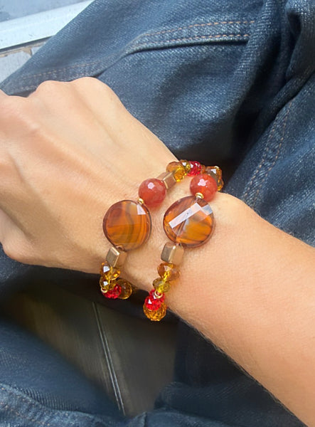 Bracciale Colors labyrinth con pietra brown vari colori