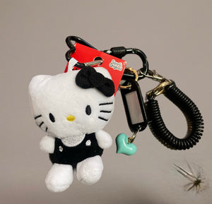 Portachiavi e applique borsa Pimp your Bag Hallo kitty Classic tutina nera in peluche
