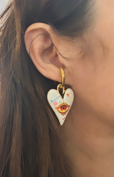 Mono orecchino Tatoo mistero del Corazon vari disegni cerchietto più spesso