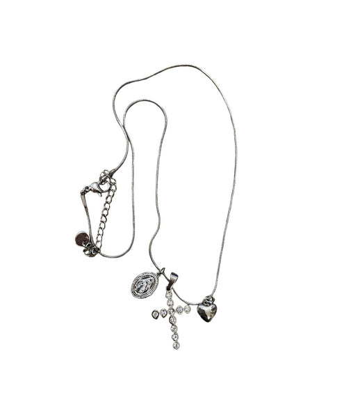 Collana multi charms croce cuore Madonnina due varianti colore c