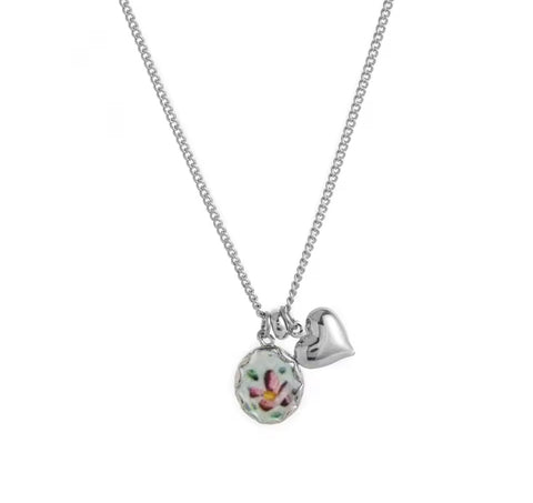 Collana Little Italy retro flowers multi charms cuore