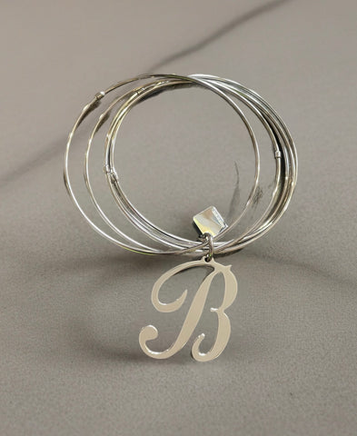 Bracciale 5 giri bracciali So glamour con lettera due varianti colore e varie lettere