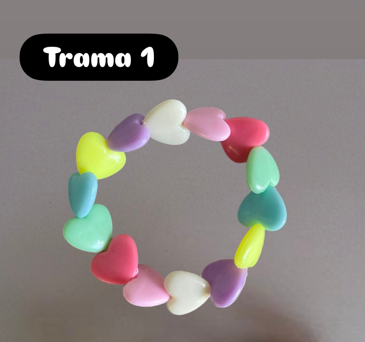 Bracciale Beads giro cuori large vari colori
