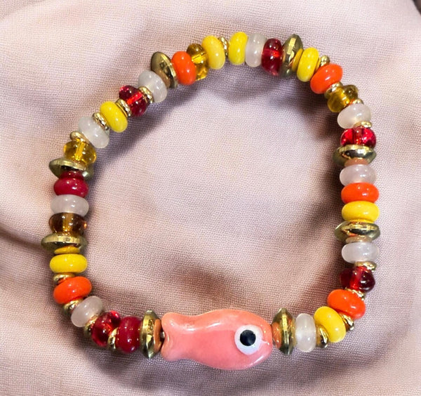 Bracciale pesciolino portafortuna vari colori