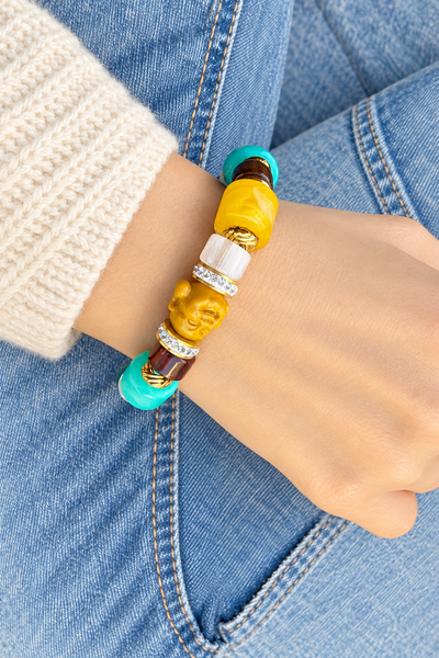 Bracciale Colors labyrinth Buddha senape multicolor