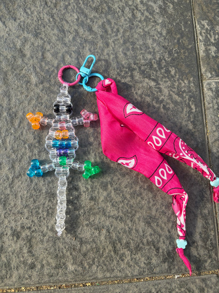 Pimp your bag Colors keychain geco   portafortuna  pony Beads Vari utilizzi e vari colori