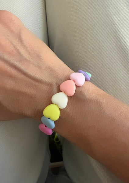 Bracciale colors Beads giro cuori small effetto opaco