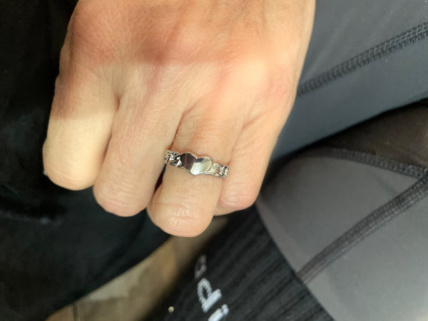 Anello Mini groumette e cuore due varianti colore