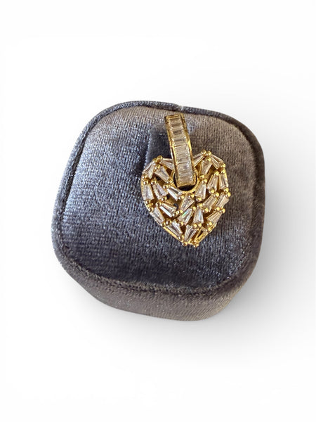 Mono orecchino cuore baquette cristallo