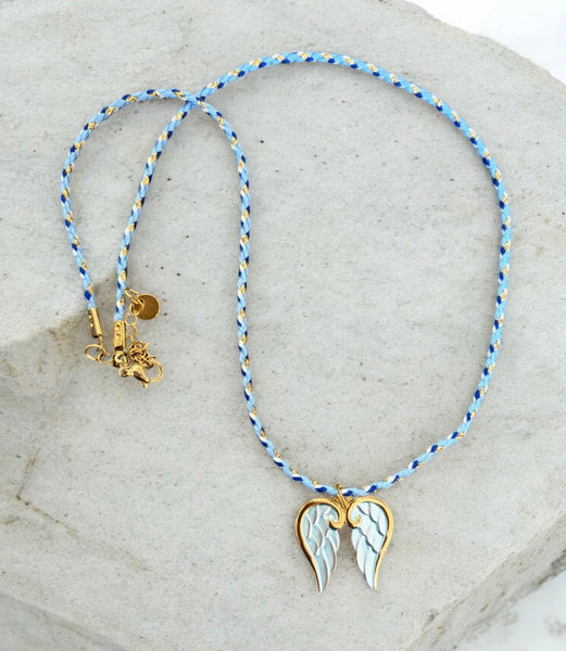 Collana Summer Ibiza Ali azzurre  cordino vari colori