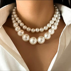 Collana Shirley doppia perle maxi medium e large