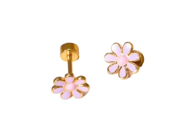 Mono orecchino piercing fiorellino smaltato vari colori