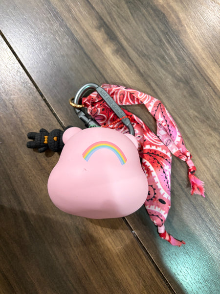 Pimp your bag testa orsetto del cuore  portaoggetti rosa