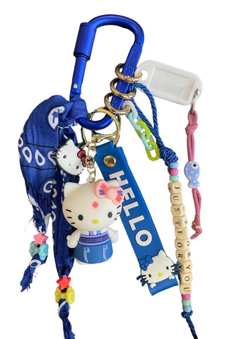 Pimp your Bag Keychain charms per borsa e portachiavi hallo kitty blue jeans kiss