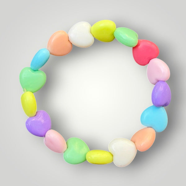 Bracciale colors Beads giro cuori small effetto lucido