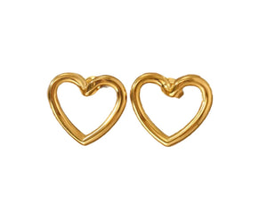 Coppia orecchini cuore vuoto due varianti colore