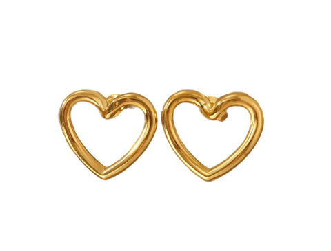 Coppia orecchini cuore vuoto due varianti colore