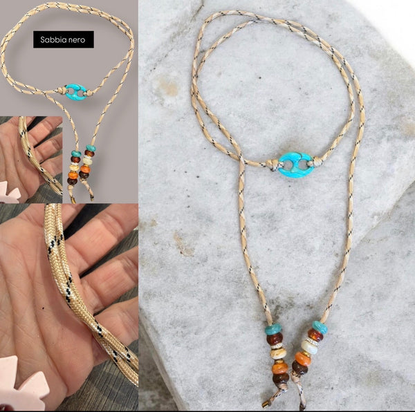 Collana Marine Florida centrale chain turchese marmorizzato   in vari colori