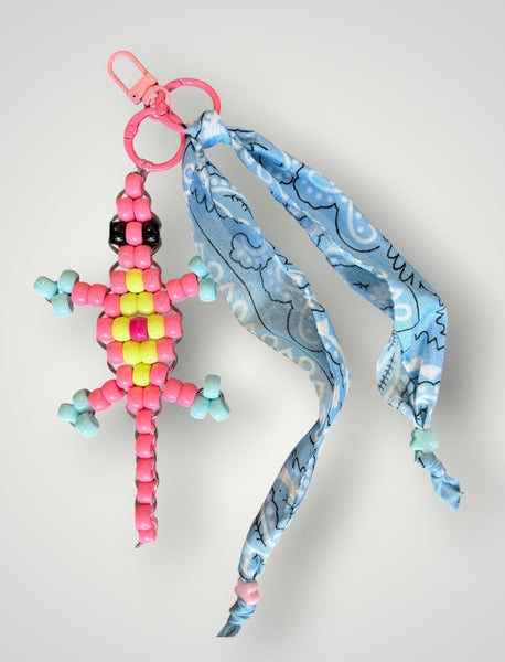 Pimp your bag Colors keychain geco   portafortuna  pony Beads Vari utilizzi e vari colori