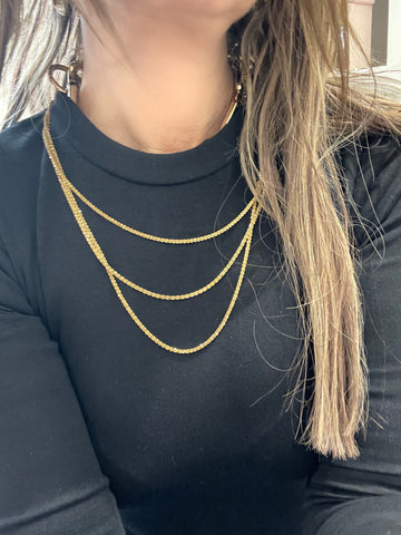 Collana Matilda tripla diamantata due varianti colore