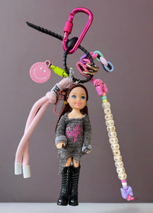 Pimp your Bag Keychain charms per borsa e portachiavi barbie Shelly mora con stivali