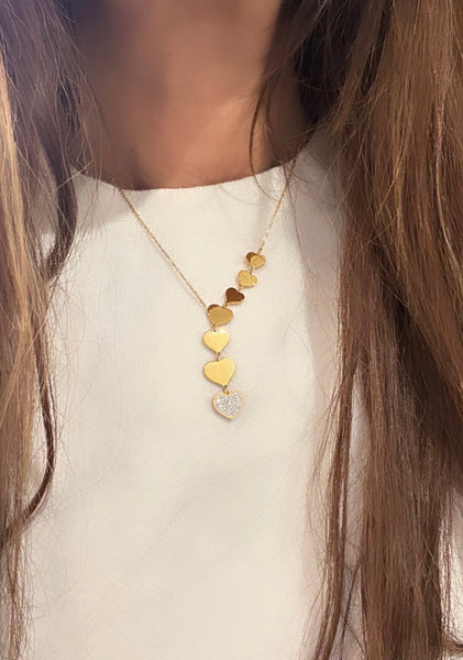 Collana cappio  con cuoricini