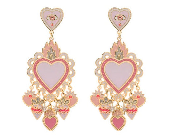 Coppia orecchini principessa Glam Cuore Sacro Saint Lucie