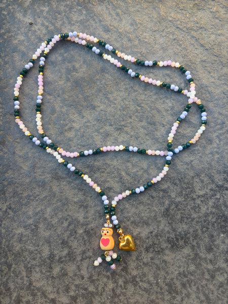 Collana Chinitos  de La Buena  Suerte verde bosco butto lilla champagne burro
