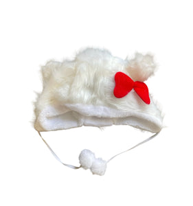 Cappello peluche con ponpon hallo kitty