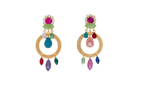 Coppia orecchini principessa glam Gipsy Circle Multicolor