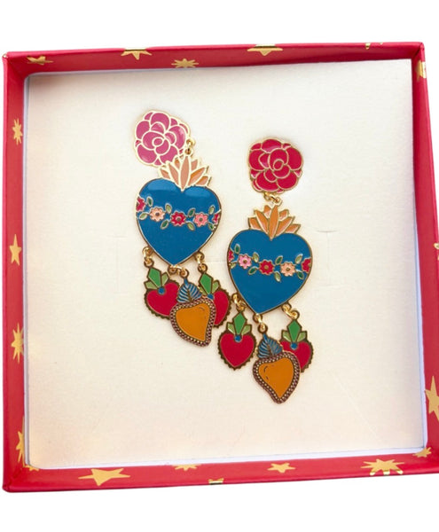 Coppia orecchini principessa glam Cuore Sacro Saint Laurent